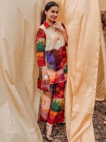  The Boozy Button Pink Linen Linen Co Ord Set Plus Size