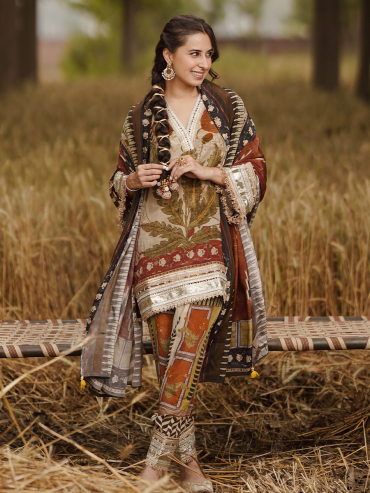 The Boozy Button Morni Banke Brown Cotton Silk Kurta Salwar