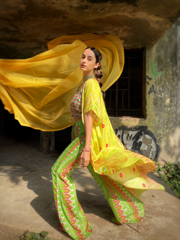 Cold Mess Long Cape Pant Top Set