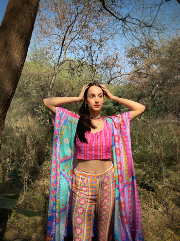 Valentina Long Cape Pant Top Set