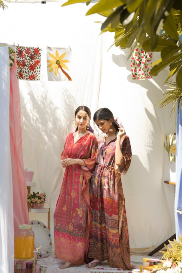 Purple Wonderland Banarasi Winter Kaftan