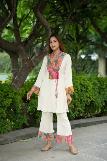 The Boozy Button Falak Pink Linen Co Ord Set