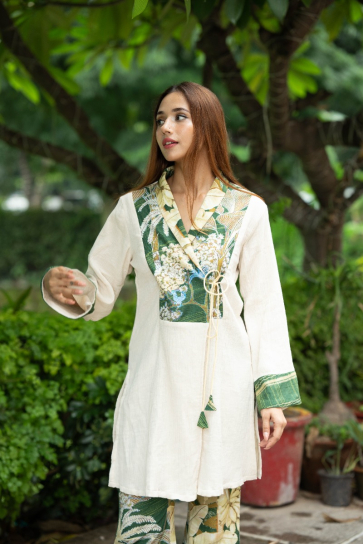 The Boozy Button Sophia Green Linen Co Ord Set