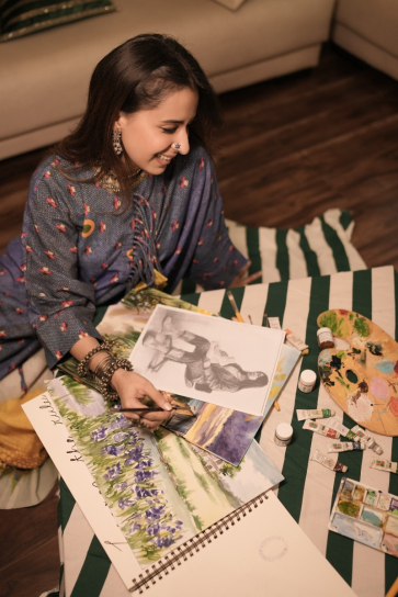 The Boozy Button Denim Blue Cotton Silk Kaftan Dress