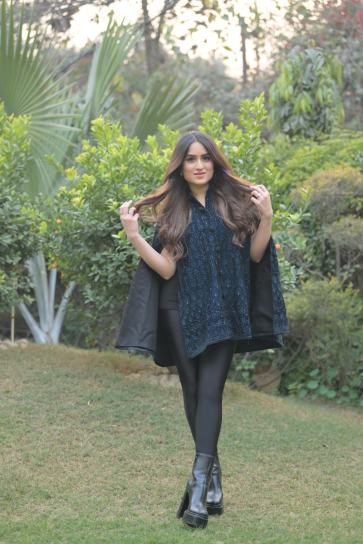 The Boozy Button Zen Blue Velvet Cape