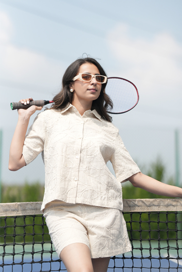The Boozy Button Gym Class Tonight Organi White Cotton Co Ord Set Plus Size