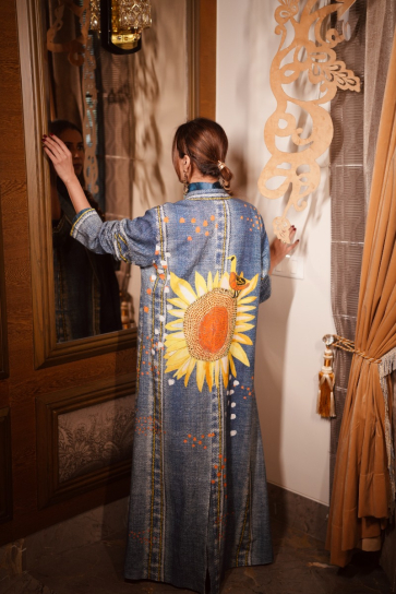 The Boozy Button Heeriye Blue Cotton Silk Blazer And Dress