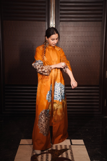 The Boozy Button Magic Yellow Cotton Silk Dress And Blazer