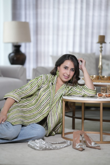 The Boozy Button Visionary Green Cotton Handloom Blazer